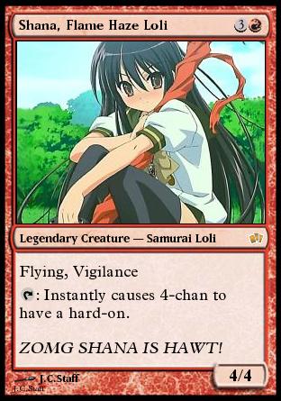 shana, 4chan, magic: the gathering, shakugan no shana, lowres, card