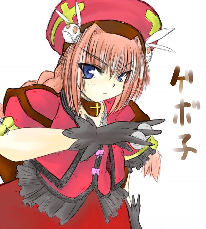 vita (nanoha), lyrical nanoha, mahou shoujo lyrical nanoha, mahou shoujo lyrical nanoha a's, 00s, 1girl, between fingers, braid, female focus, gloves, hat, holding, solo, twin braids