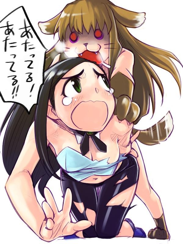 yurikawa, natsuki kruger, shizuru viola, my-otome, jpeg artifacts, translated, 00s, 2girls, animal ears, dog ears, doggystyle, female orgasm, implied futanari, multiple girls, sex, sex from behind, text focus, vaginal, you gonna get raped, yuri