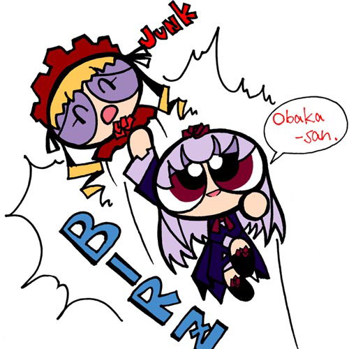 shinku, suigintou, powerpuff girls, rozen maiden, lowres, crossover, oekaki, parody, style parody, toon (style)