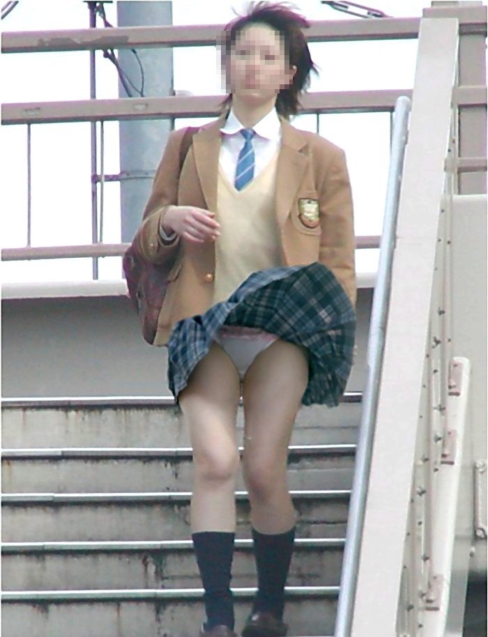 photo (medium), blazer, clothes lift, jacket, panties, pantyshot, school uniform, skirt, skirt lift, underwear