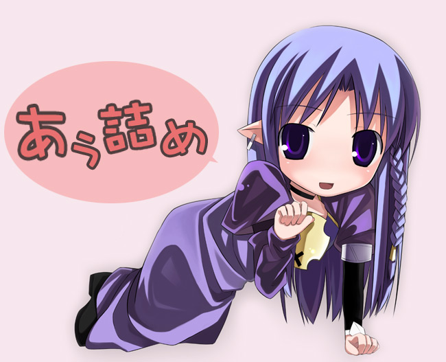 ikawa waki, medea (caster) (fate), medea (fate), fate/stay night, fate (series), 00s, aged down, chibi, solo
