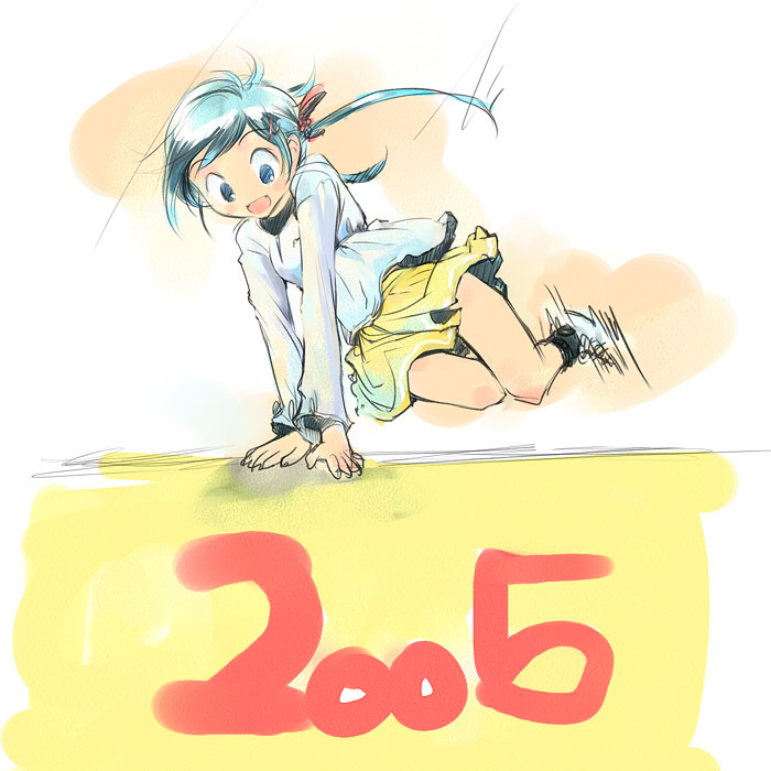 ikeda jun (mizutamari), original, 00s, 1girl, 2005, female focus, new year, solo