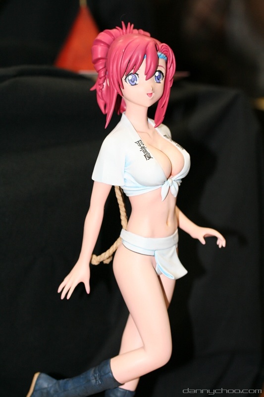 kazami mizuho, onegai teacher, photo (medium), 00s, 1girl, breasts, cleavage, dark, female focus, figure, fundoshi, japanese clothes, medium breasts, mizu happi, pink hair, solo