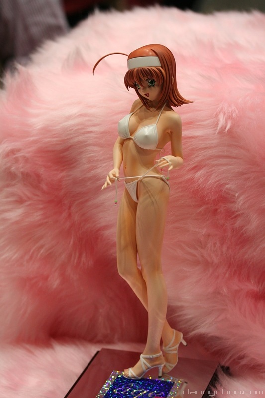 worldhobbyfestival, suzumiya akane, akane maniax, kimi ga nozomu eien, photo (medium), 00s, 1girl, ahoge, bikini, covered erect nipples, female focus, figure, hairband, high heels, navel, open shoes, side-tie bikini bottom, solo, swimsuit