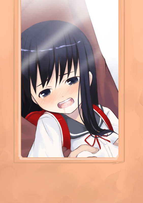 kagura mizuki, original, 1girl, backpack, bag, groping, loli, randoseru, rape, solo focus, tears