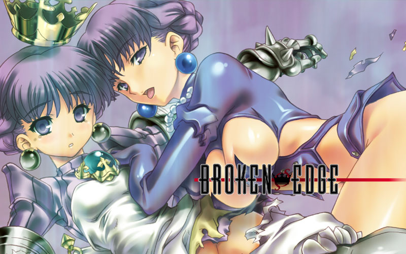 uguisu kagura, gradriel, gradriel de valendia, atlus, princess crown, 2girls, armor, bottomless, crown, dual persona, gauntlets, gold crown, hat, multiple girls, tongue, torn clothes