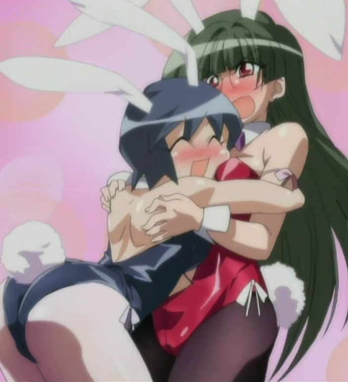 katagiri himeko, tachibana rei, pani poni dash!, anime screenshot, official art, stitched, third-party edit, 00s, 2girls, animal ears, ass, bow, bowtie, fake animal ears, leotard, multiple girls, pantyhose, playboy bunny, rabbit ears, rabbit tail, thighs, wrist cuffs