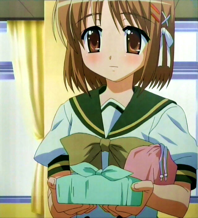 yoshida kazumi, shakugan no shana, anime screenshot, 00s, 1girl, bento, female focus, solo