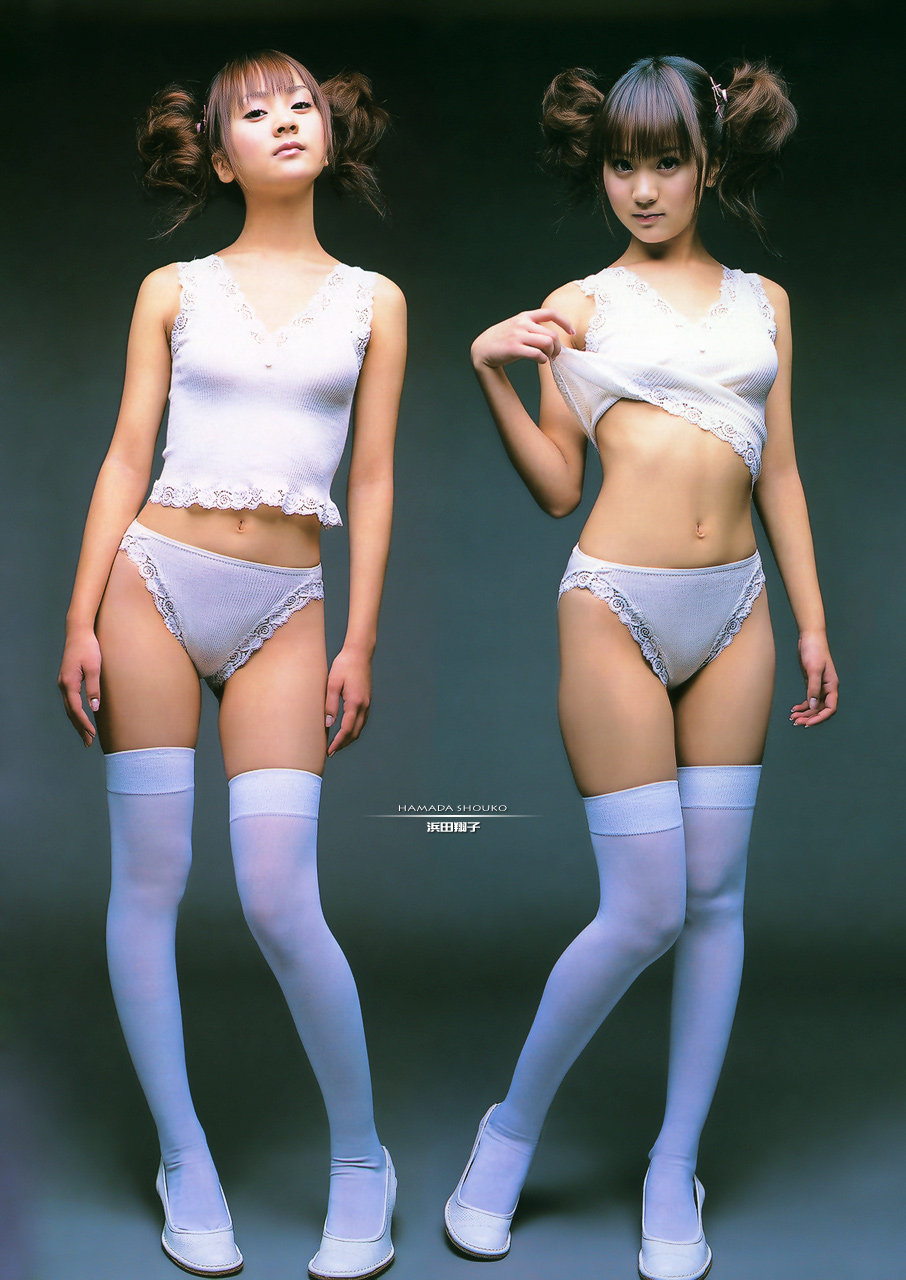 hamada shouko, highres, photo (medium), asian, drill hair, thighhighs, twintails