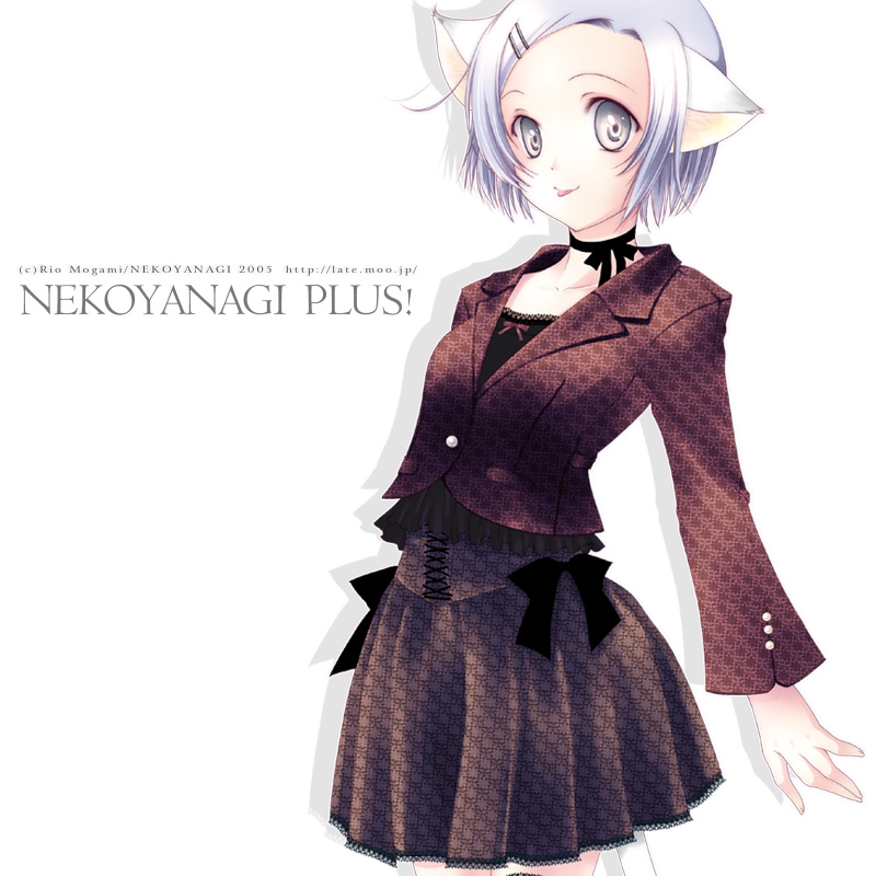 mogami rio, original, tagme, animal ears, cat ears, hair ornament, hairclip, simple background, solo, white background