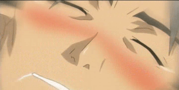eustoma, eustoma (shuffle!), shuffle!, screencap, animated, animated gif, anime screenshot, lowres, 00s, 1boy, blush, close-up, grey hair, male focus, open mouth, pointy ears, solo, yellow eyes