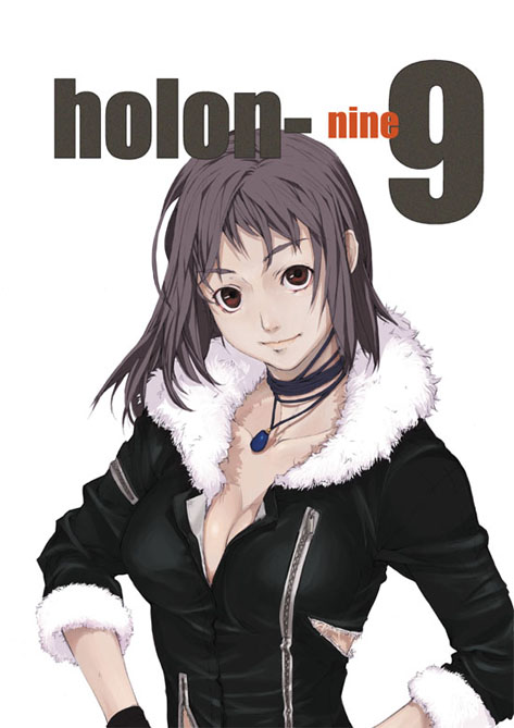 mura (kanojo no oukoku), original, fur, 1girl, breasts, brown eyes, brown hair, choker, cleavage, female focus, grey hair, hands on own hips, jewelry, necklace, pendant, red eyes, short hair, smile, solo, torn clothes, zipper