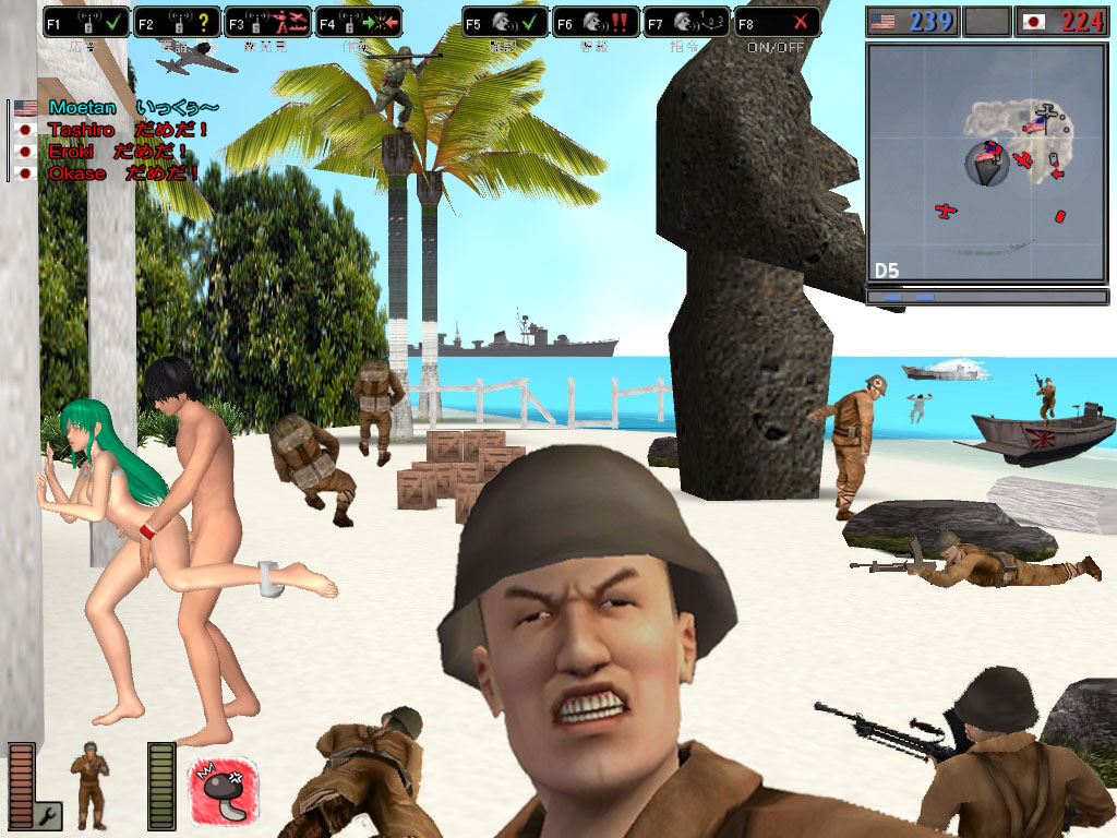 artificial girl 2, battlefield (series), battlefield 1942, 1girl, 3d, 6+boys, against wall, battlefield1942, crossover, multiple boys, parody, sex, sex from behind, standing, standing sex, text focus