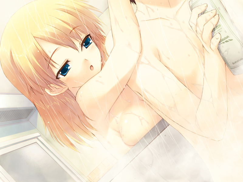 kawata hisashi, sasamori karin, to heart (series), to heart 2, to heart 2 xrated, game cg, 00s, 1boy, 1girl, bath, female focus, mixed-sex bathing, shared bathing, solo, wet