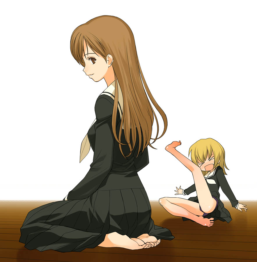 a1 (initial-g), satou sei, toudou shimako, maria-sama ga miteru, 00s, barefoot, feet, seiza, sitting, soles, toes