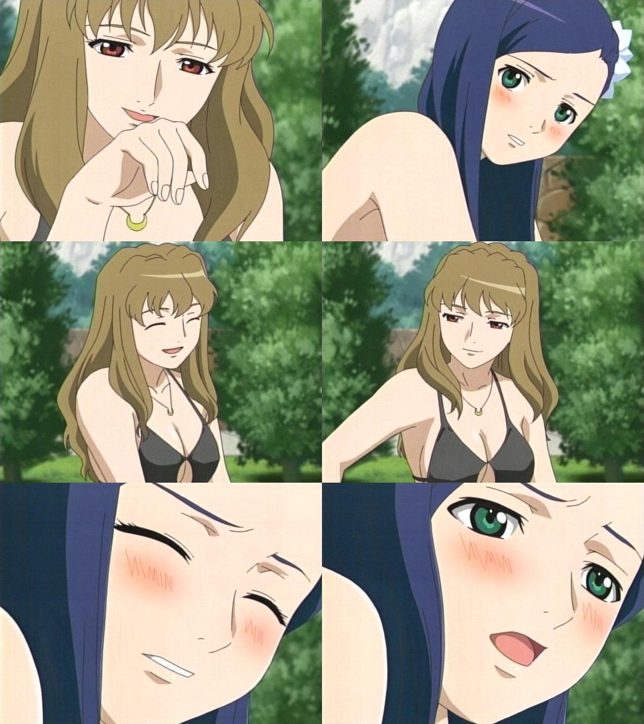 natsuki kruger, shizuru viola, my-otome, anime screenshot, highres, 00s, 2girls, blush, episode9, multiple girls, yuri