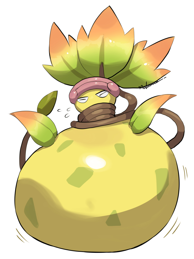 makoto ikemu, victreebel, nintendo, pokemon, pokemon legends: z-a, artist name, closed mouth, flying sweatdrops, gen 1 pokemon, mega pokemon, mega victreebel, no humans, pokemon (creature), solo, white background