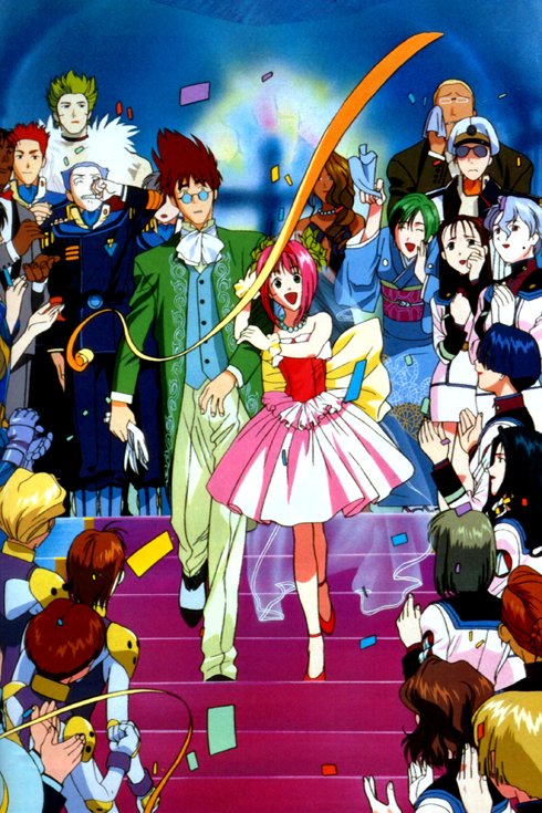 jenius maximilian, jenius milia, jenius mylene, kizaki gamlin, meltrandi, nekki basara, zentradi, macross, macross 7, 1990s (style), 6+boys, 6+girls, bridal veil, bride, dress, height difference, long legs, military, military uniform, multiple boys, multiple girls, retro artstyle, veil, wedding, wedding dress