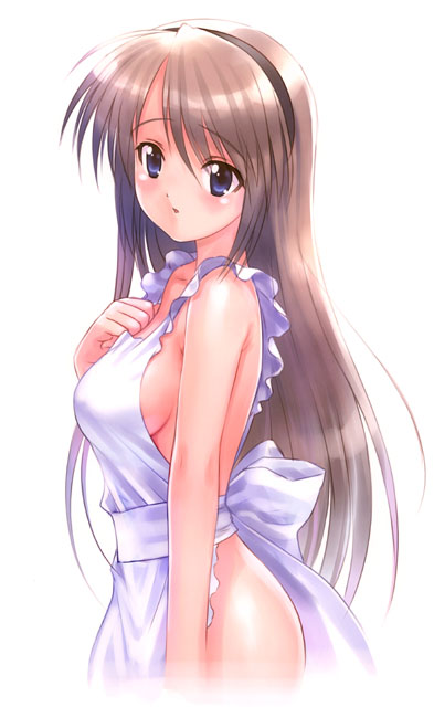 goto p, sakagami tomoyo, clannad, tagme, 00s, apron, naked apron, solo