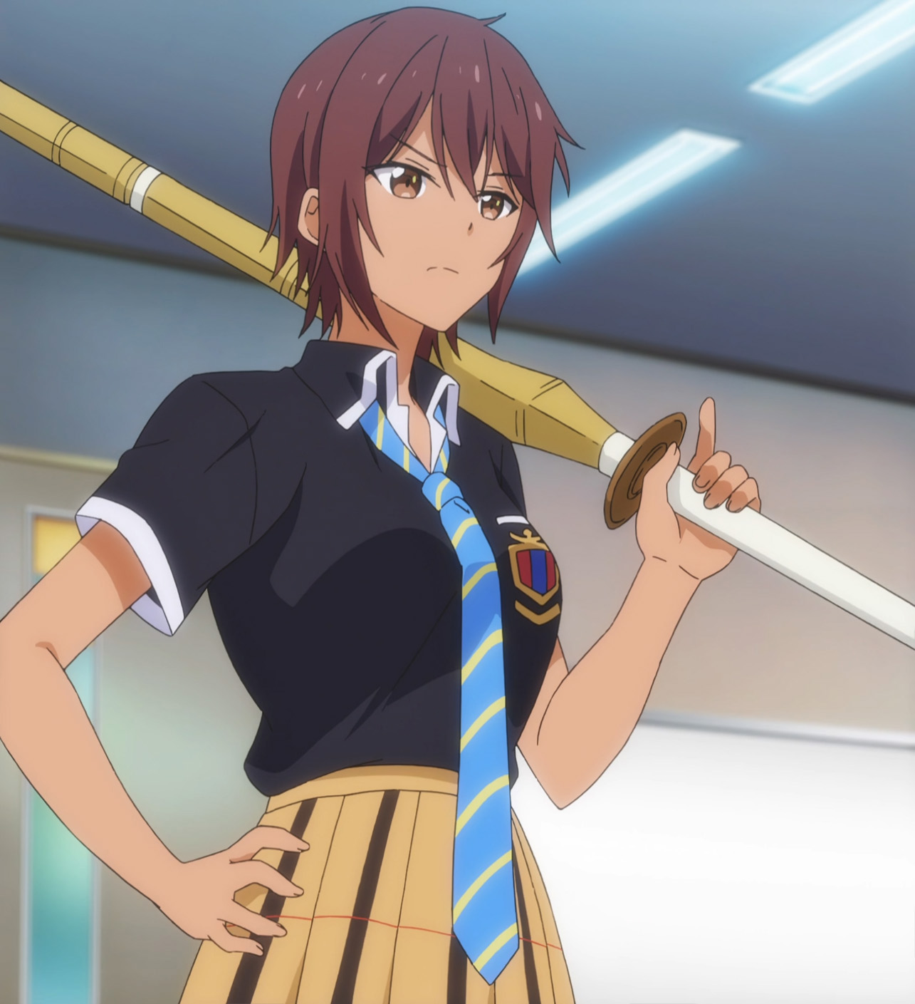 masamune-kun no revenge, 1girl, angry, corbata, hetero, kiba kukone, ojos abiertos, pelo corto