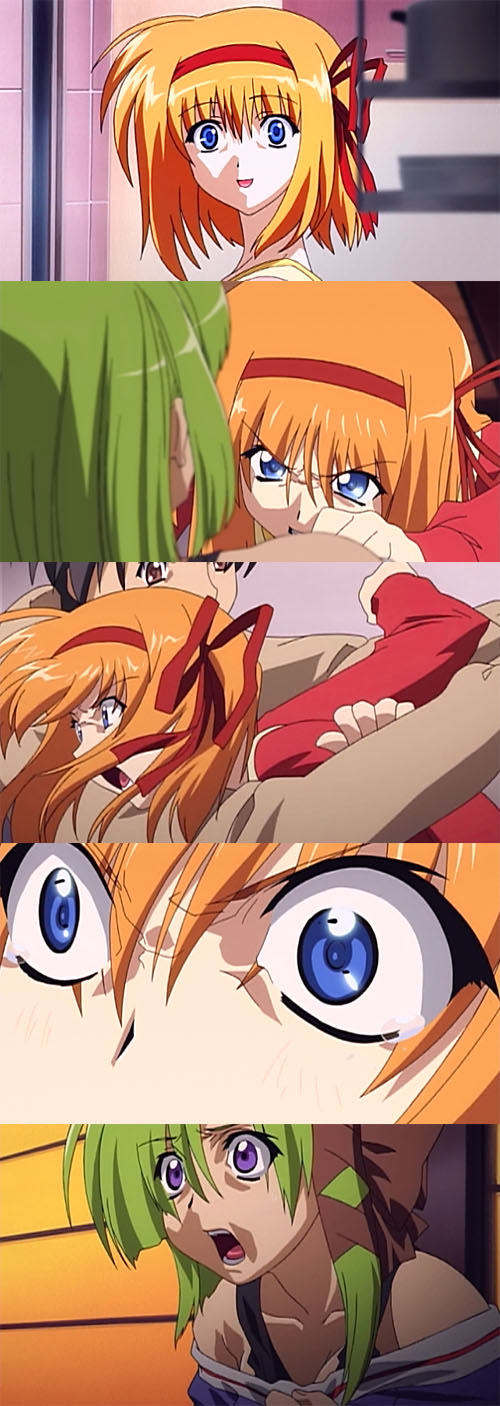 fuyou kaede, shigure asa, shuffle!, anime screenshot, highres, long image, spoilers, tall image, 00s, 2girls, comic, episode19, multiple girls, silent comic, yandere