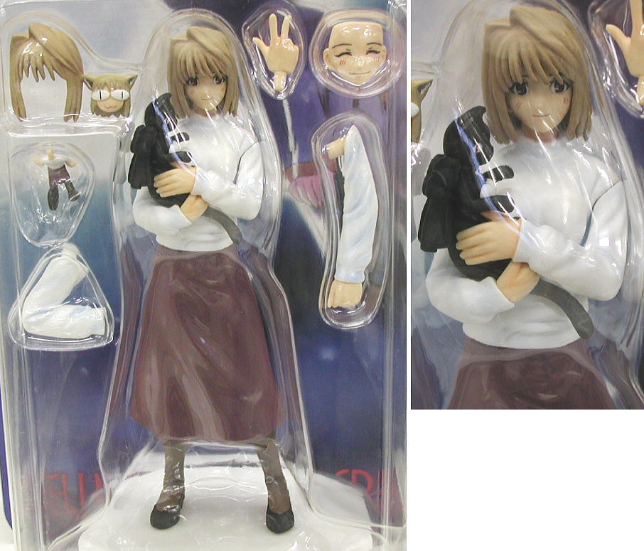 arcueid brunestud, neco-arc, tsukihime, photo (medium), 00s, 1girl, blonde hair, cat, figure, long skirt, pantyhose, purple skirt, skirt, sweater