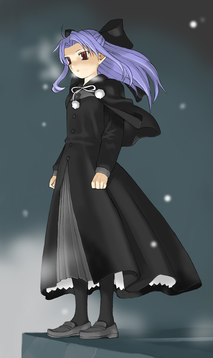 takenashi eri, len (tsukihime), melty blood, tsukihime, type-moon, 00s, 1girl, female focus, half updo, pantyhose, pointy ears, red eyes, solo
