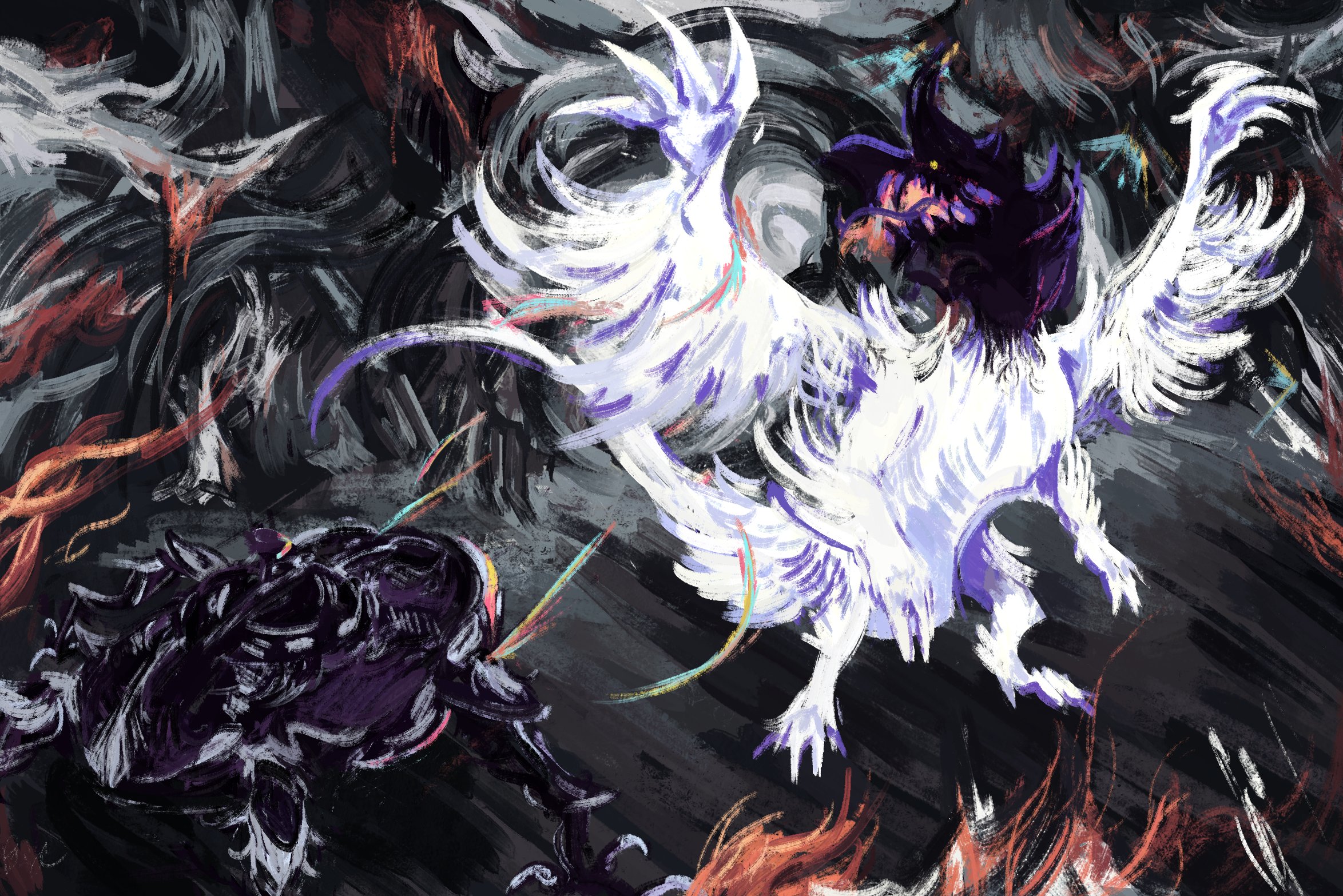 omega (final fantasy), final fantasy, final fantasy xiv, monster hunter (series), monster hunter wilds, highres, dragon, gandalfsoda, non-humanoid robot, omega planetes, robot, zoh shia
