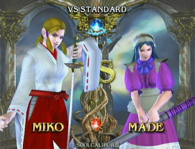 soul calibur, lowres, 2girls, 3d, aged up, japanese clothes, maid, miko, multiple girls