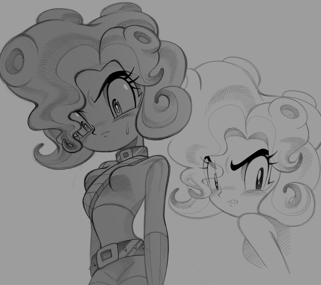 nintendo, original, splatoon (series), splatoon 3, 1950s (style), breasts, cephalopod eyes, crop top, deformed, eyelashes, faux retro artstyle, octoling, roachgore, suction cups, tentacle hair, thick eyebrows, tofu (roachgore), v-shaped eyebrows