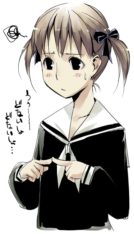 kyo (kuroichigo), fukuzawa yumi, maria-sama ga miteru, tagme, translated, 00s, simple background, solo, white background