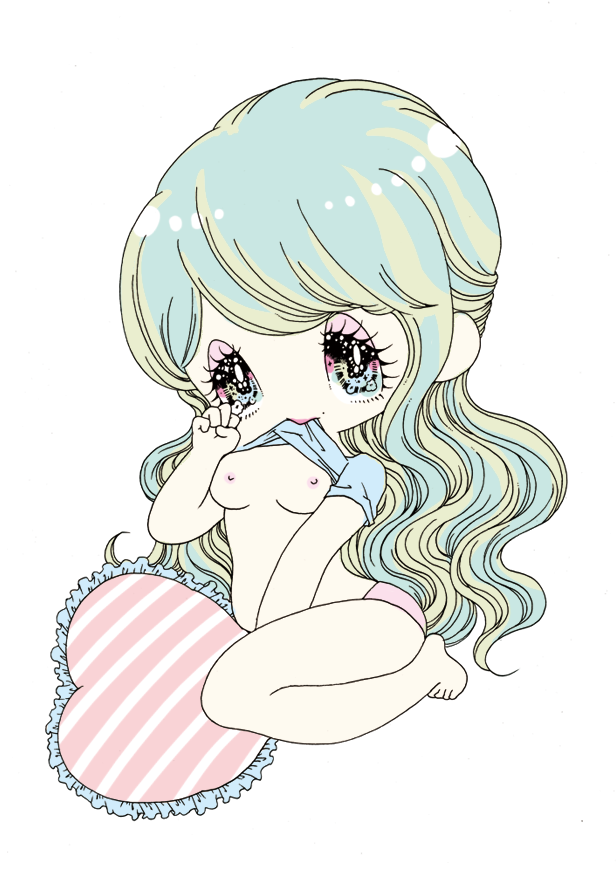 sekiya yurie, original, 1girl, blonde hair, blue hair, deformed, eyelashes, eyeshadow, makeup, multicolored eyes, pink eyeshadow, solo, sparkling eyes, tareme