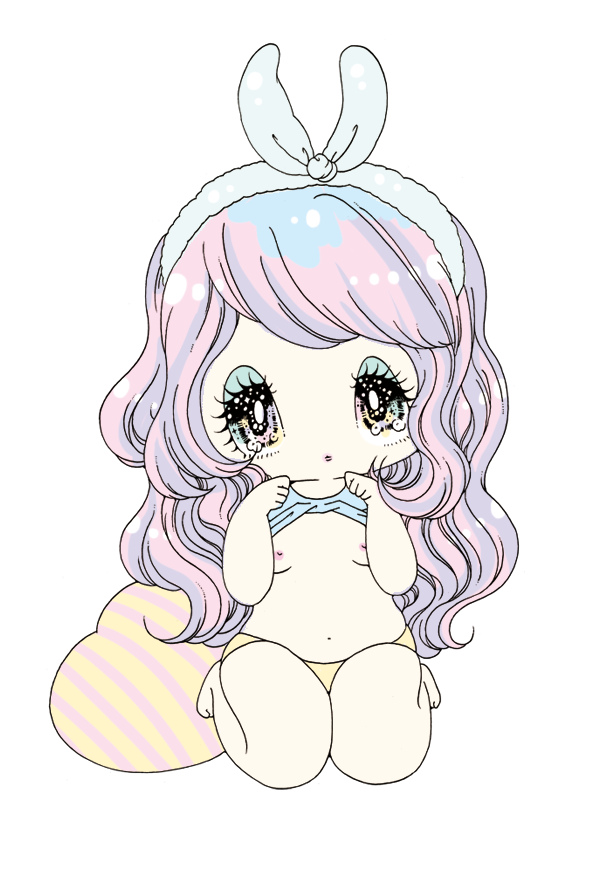 sekiya yurie, original, 1girl, blue eyeshadow, blue hair, breasts, deformed, eyelashes, eyeshadow, makeup, multicolored eyes, pink hair, solo, sparkling eyes, tareme