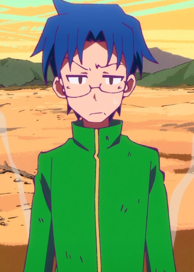 heion sedai no idaten-tachi, 1boy1girls, hetero, lentes, ojos abiertos, pelo corto, pelo negro, ysley (heion sedai no idaten-tachi)