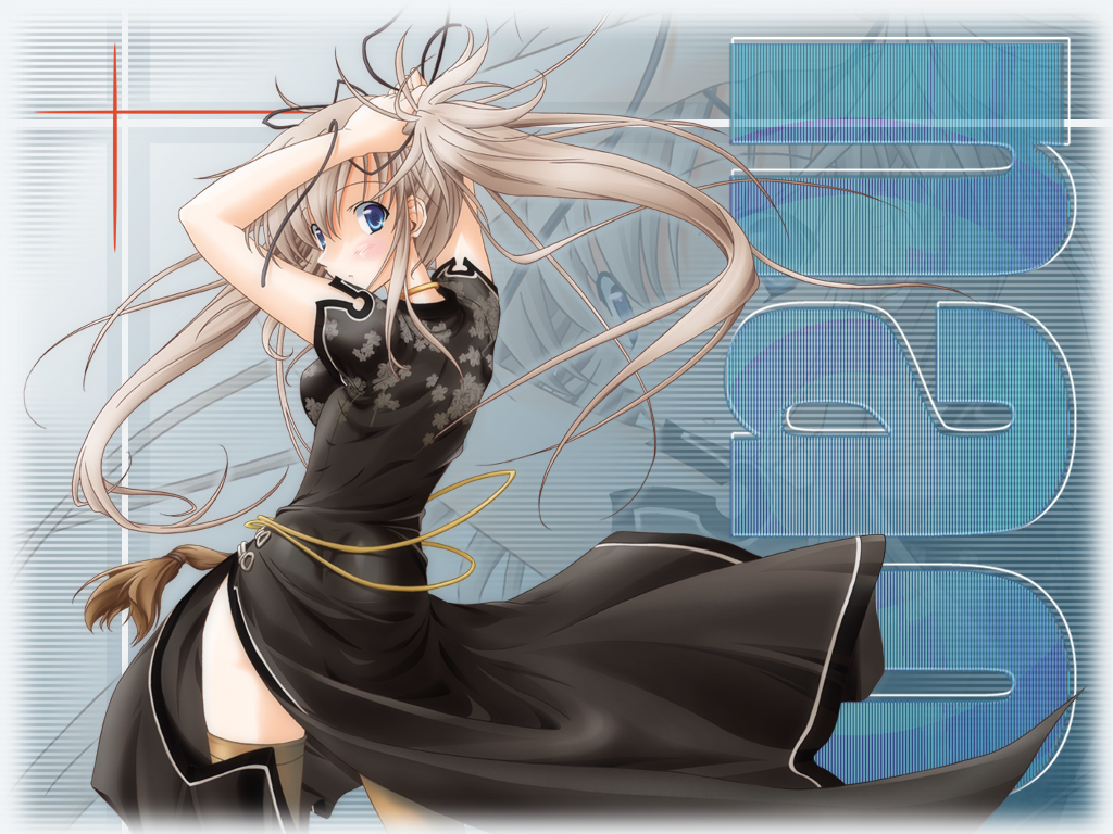 akari ryuryuwa, nao (mabinogi), mabinogi, 1girl, ass, china dress, chinese clothes, dress, female focus, floating clothes, solo, thighhighs, zoom layer