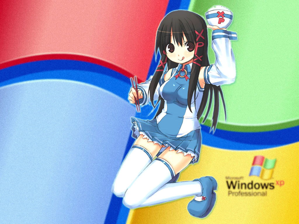 xp-tan, os-tan, striped, 1girl, :q, @ @, arm up, armpits, bare shoulders, black hair, blue skirt, blurry, blush, bowl, chopsticks, depth of field, detached sleeves, female focus, food, hair ornament, hairclip, holding, jewelry, kneeling, lace, lace-trimmed skirt, lace trim, logo, long hair, looking at viewer, miniskirt, platform shoes, pleated skirt, product girl, red eyes, ribbon, rice, rice bowl, ring, shoes, sidelocks, skirt, smile, solo, symbol-shaped pupils, thigh gap, thighhighs, tongue, tongue out, white thighhighs, zettai ryouiki