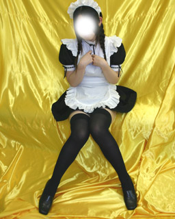 lowres, off-topic, photo (medium), tagme, 1girl, black thighhighs, female focus, maid, solo, thighhighs