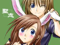 satou sei, toudou shimako, maria-sama ga miteru, lowres, 00s, animal ears, rabbit ears
