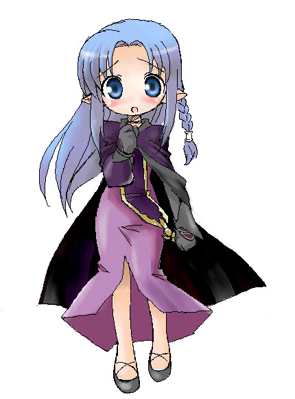 nakamura hisashi, medea (caster) (fate), medea (fate), fate/stay night, fate (series), 00s, 1girl, aged down, braid, chibi, chibi only, dress, female focus, long dress, oekaki, solo