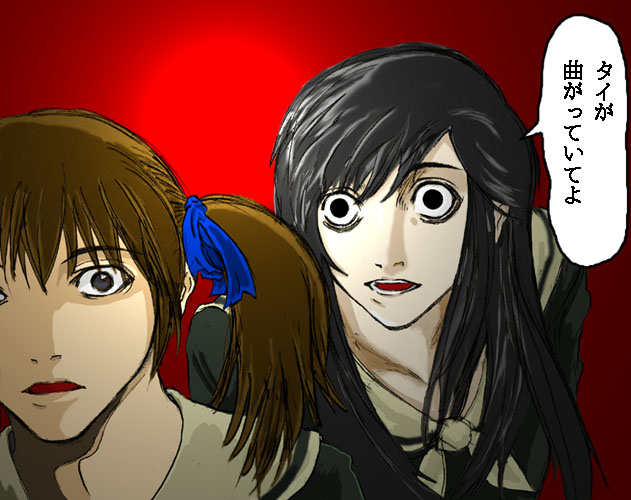 fukuzawa yumi, ogasawara sachiko, death note, maria-sama ga miteru, translated, black hair, brown hair, crossover, i am l, parody