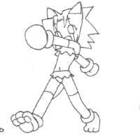 blade (galaxist), animated, animated gif, lowres, 1girl, animal ears, cat ears, female focus, greyscale, monochrome, paw shoes, shoes, solo, tail