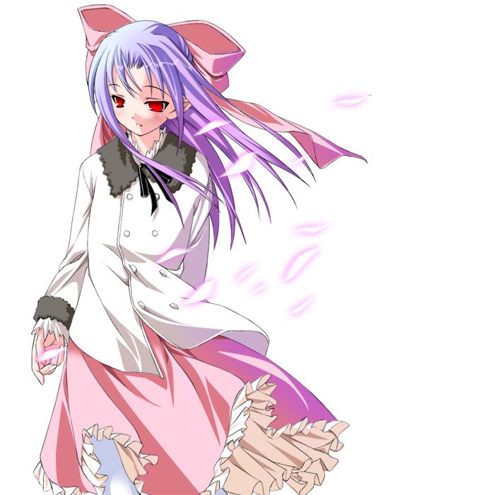 len (tsukihime), melty blood, tsukihime, type-moon, 00s, cherry blossoms, pointy ears, ribbon, skirt, solo