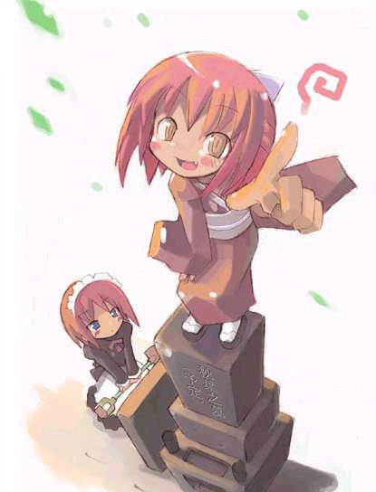hisui (tsukihime), kohaku (tsukihime), tsukihime, 00s, 2girls, headdress, maid, multiple girls, siblings, sisters, twins