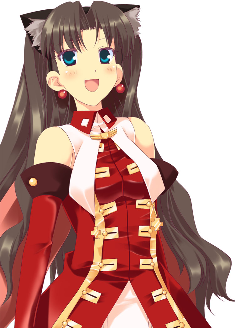 mizuki makoto, kaleido ruby, tohsaka rin, toosaka rin, fate/hollow ataraxia, fate/stay night, fate (series), 00s, 1girl, animal ears, bad anatomy, cat ears, female focus, poorly drawn, solo, two side up