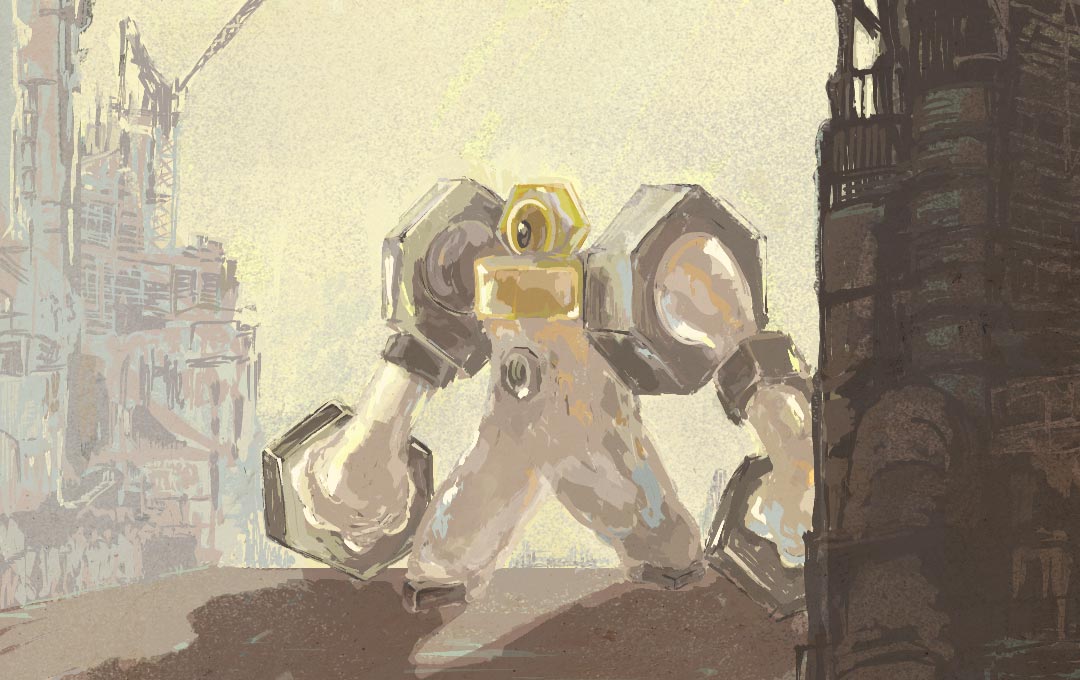 melmetal, nintendo, pokemon, pokemon tcg, second-party source, ejbcya, full body, gen 7 pokemon, mythical pokemon, nut (hardware), one-eyed, pokemon (creature), pokemon focus, shadow, solo, standing, walking