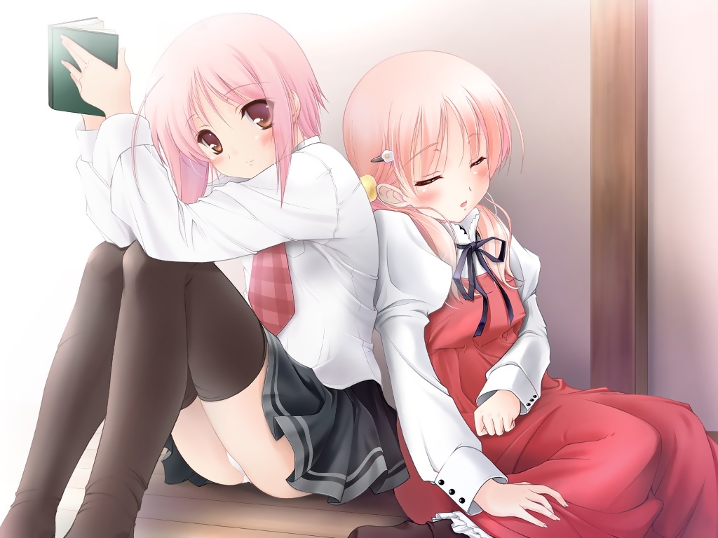 komori kei, akino momiji, kiriyama sakura, sakura musubi, duplicate, 2girls, multiple girls, panties, thighhighs, underwear, white panties