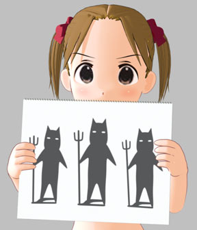 matsuoka miu, ichigo mashimaro, lowres, 1girl, 3d, brown hair, drawing (object), female focus, grey eyes, holding, holding drawing, solo, twintails