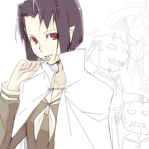 kyo (kuroichigo), mizuno youko, maria-sama ga miteru, lowres, 00s, 1girl, elf, female focus, halloween, pointy ears, solo