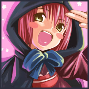 kohaku (tsukihime), tsukihime, lowres, 00s, 1girl, blush stickers, border, female focus, hood, solo, yellow eyes